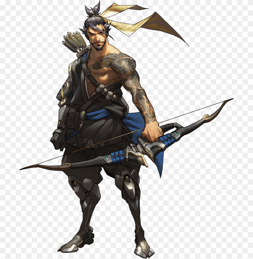Behind The Overwatch Hanzo, Weapon, Archer, Archery, Bow Png