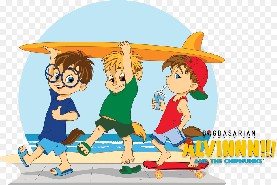 Behind The Scenes As Alvinnn And The Chipmunks Get Personalized Alvin And The Chipmunks Surfs Up Water, Sea, Publication, Outdoors, Nature Free Png