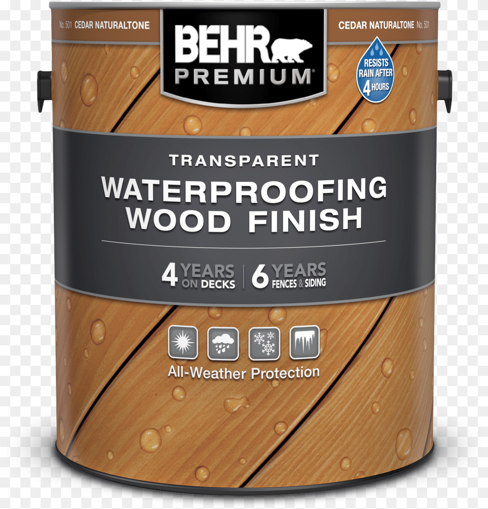 Behr Transparent Waterproofing Wood Finish Natural, Paint Container, Bottle, Shaker Png