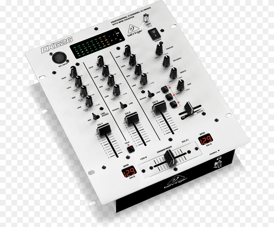 Behringer Dx626 Dj Mixer Professional 3 Channel Dj Behringer Dx626 Dj Mixer 3 Channel, Indoors, Amplifier, Electronics, Person Png Image