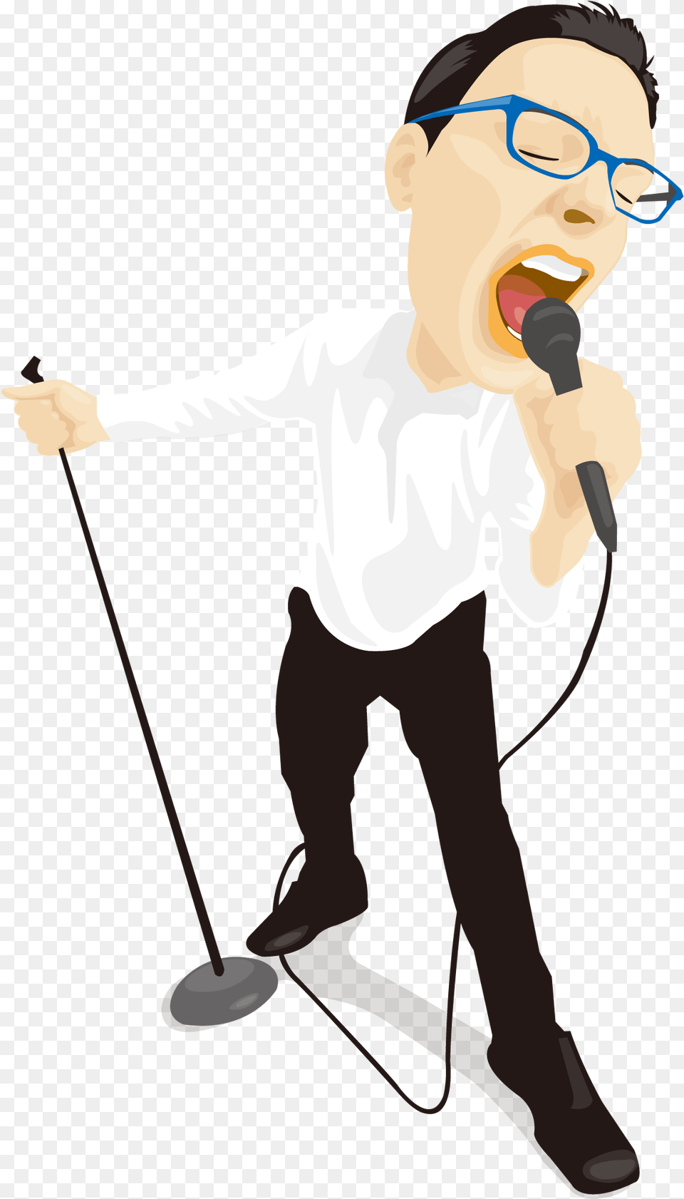 Beichuan Qiang Autonomous County Microphone Singing Cartoon Singer, Electrical Device, Person, Accessories, Long Sleeve Png Image
