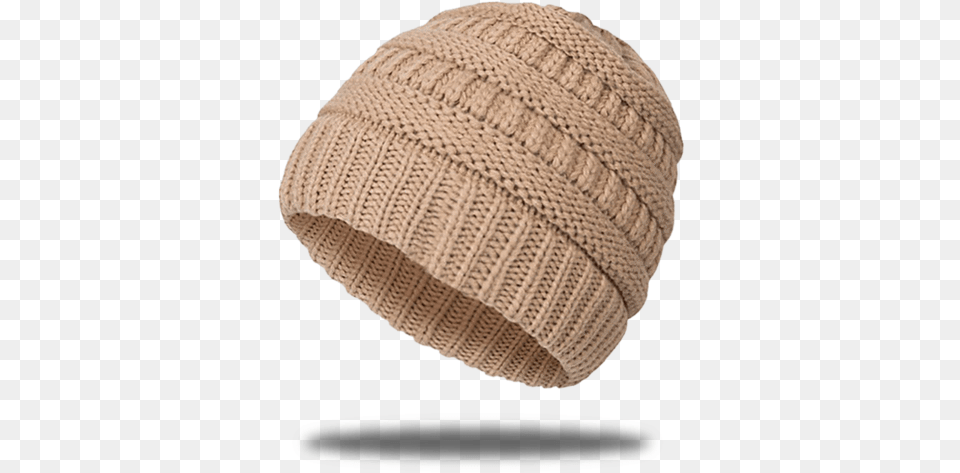 Beige Ponytail Beanie With A Hole On Top Knit Cap, Clothing, Hat, Hoodie, Knitwear Free Transparent Png