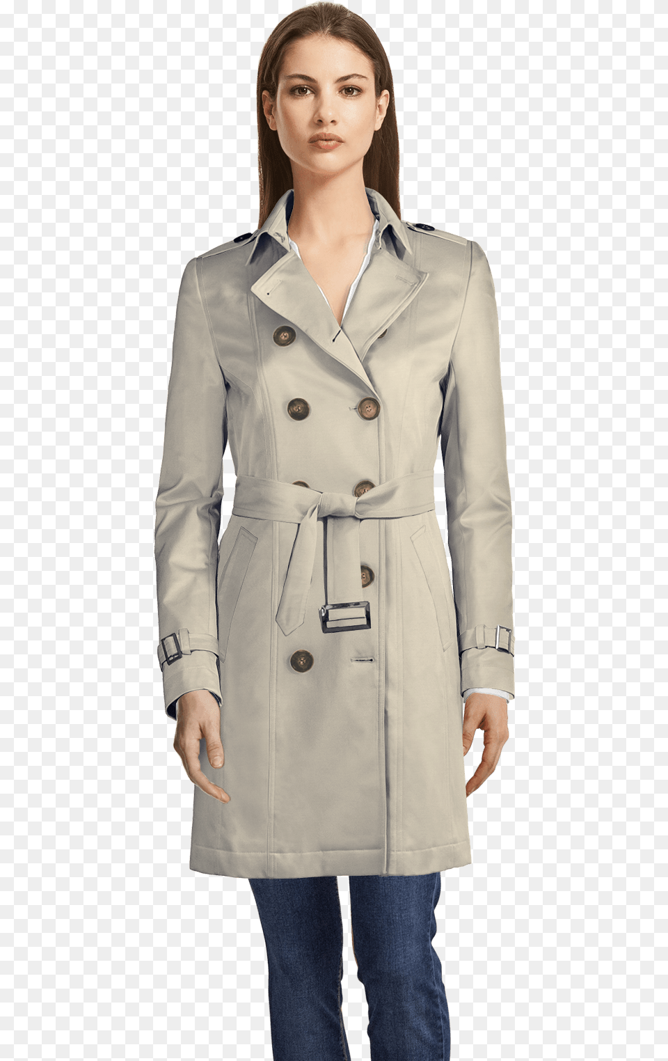 Beige Trenchcoat Womens Bermuda Suit, Clothing, Coat, Overcoat, Trench Coat Png