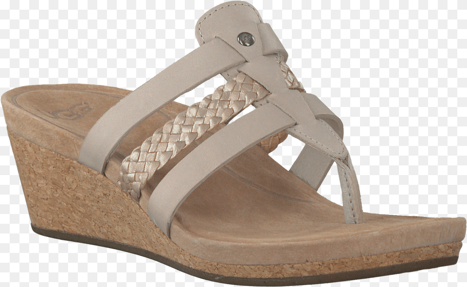 Beige Uggs Slippers Women39s Ugg Maddie Wedge Sandal Horchata Leather, Clothing, Footwear Png
