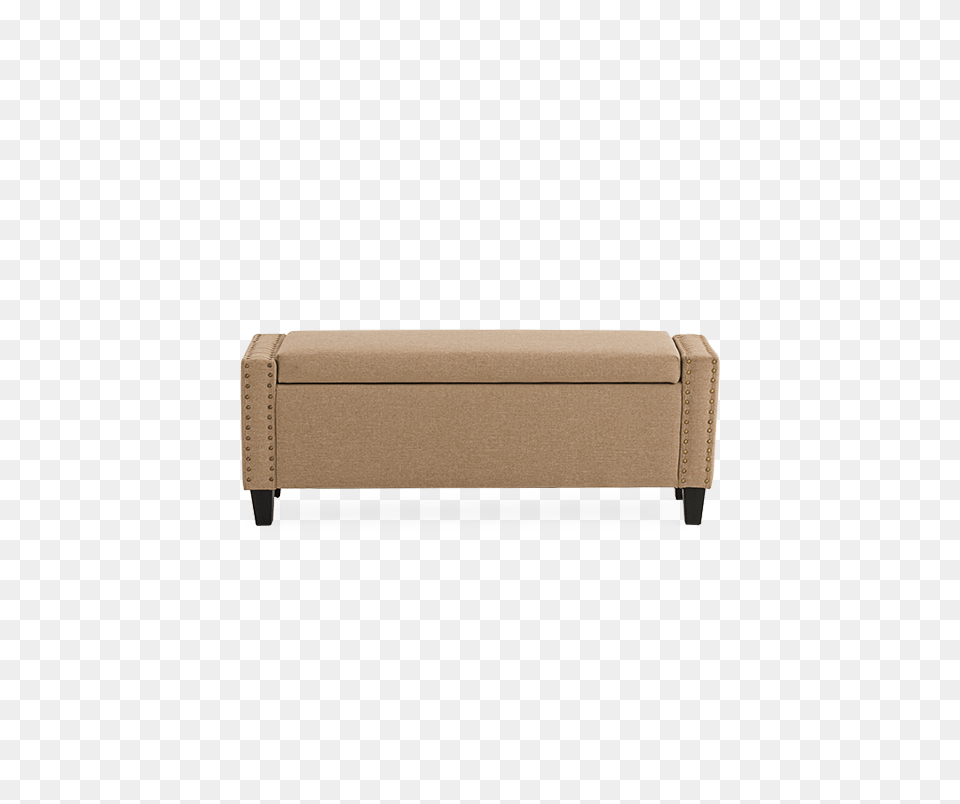 Beige Upholstered Chest Bench, Furniture, Ottoman, Couch Free Png Download