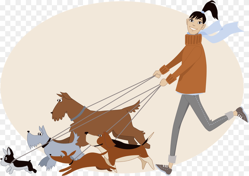 Being That Awkward Dog Walker Dog Walking Clip Art, Person, Adult, Woman, Female Png Image