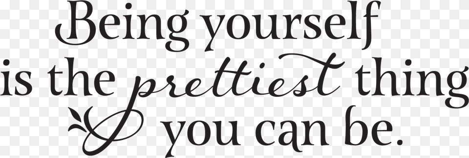 Being Yourself Is The Prettiest Thing You Can Be Calligraphy, Text, Blackboard Free Png Download
