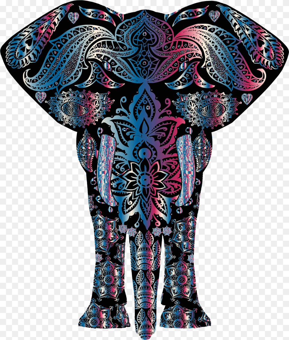 Bejeweled Floral Pattern Elephant Icons, Adult, Female, Person, Woman Free Png