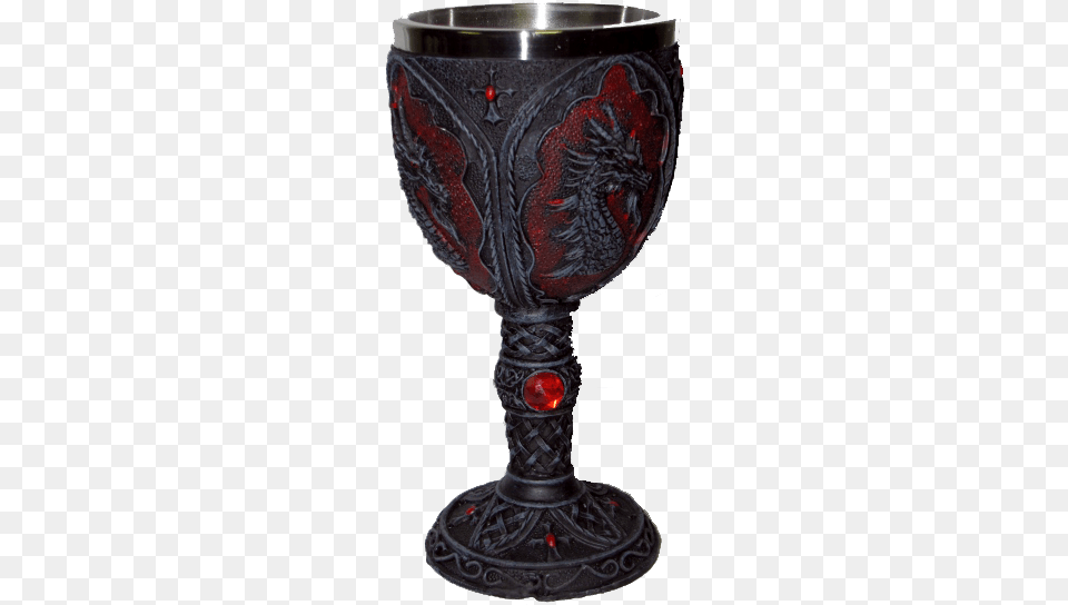 Bejeweled Royal Dragon Goblet Cup Stainless Lining Antique, Glass, Smoke Pipe Free Png Download