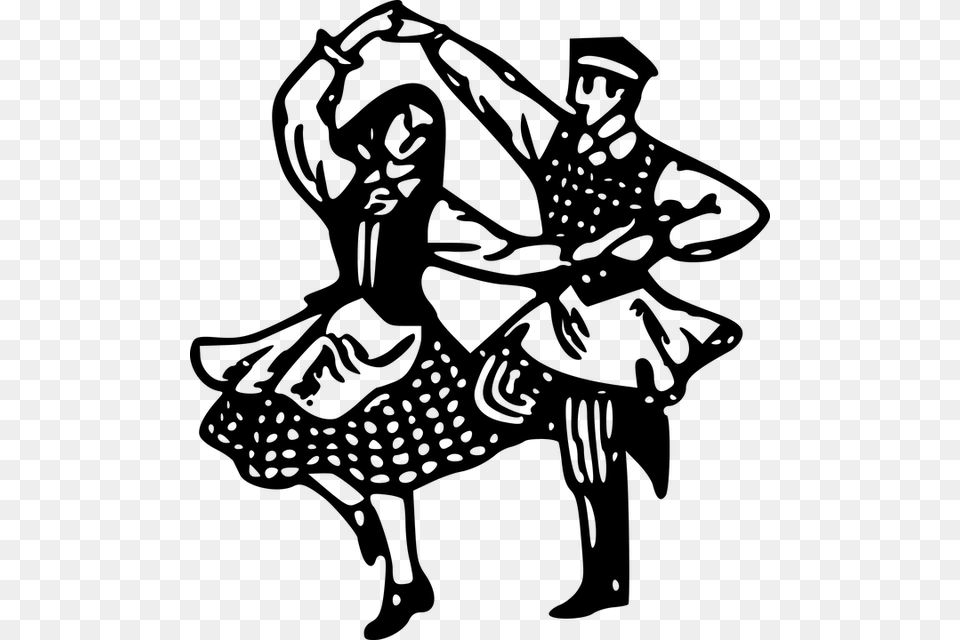 Belarus Couple Culture Dancer Dancing Folk Folk Dance Clip Art, Gray Free Png Download