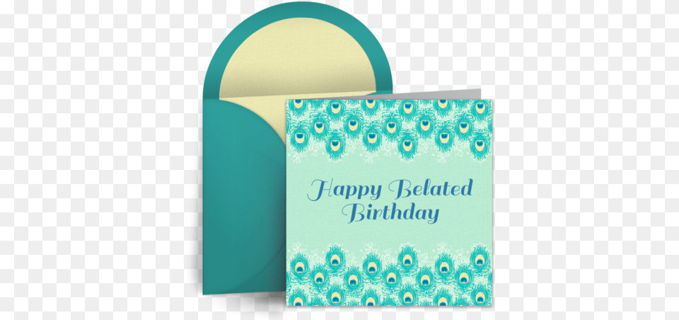 Belated Elegant Border Birthday Ecard Elegant Belated Happy Birthday, Envelope, Greeting Card, Mail, Advertisement Free Png Download