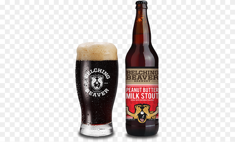 Belching Beaver Mexican Chocolate Peanut Butter Stout, Alcohol, Beer, Beverage, Bottle Png Image