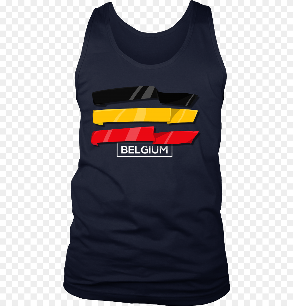 Belgian Belgium Europe Patriotic Country Flag Men39s Shirt, Clothing, Tank Top, Adult, Male Png