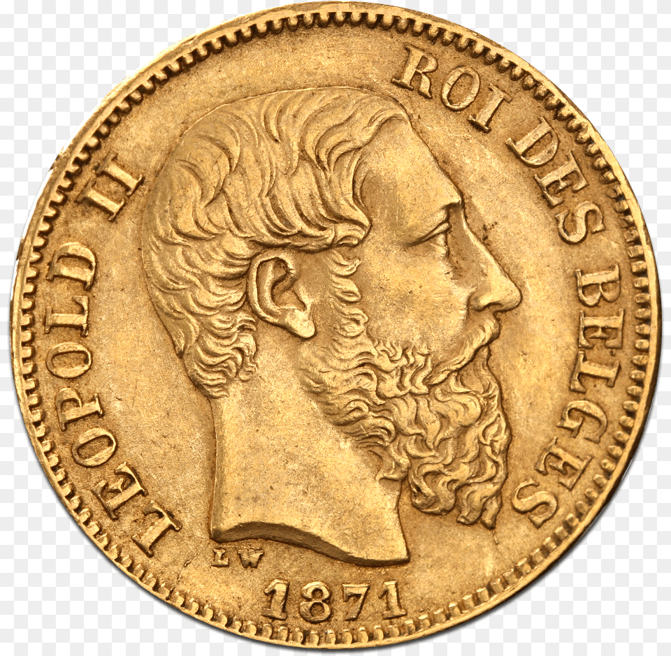 Belgian Franc Leopold Ii Gold Coin 1910 British Sovereign Gold Coin, Adult, Wedding, Person, Money Png