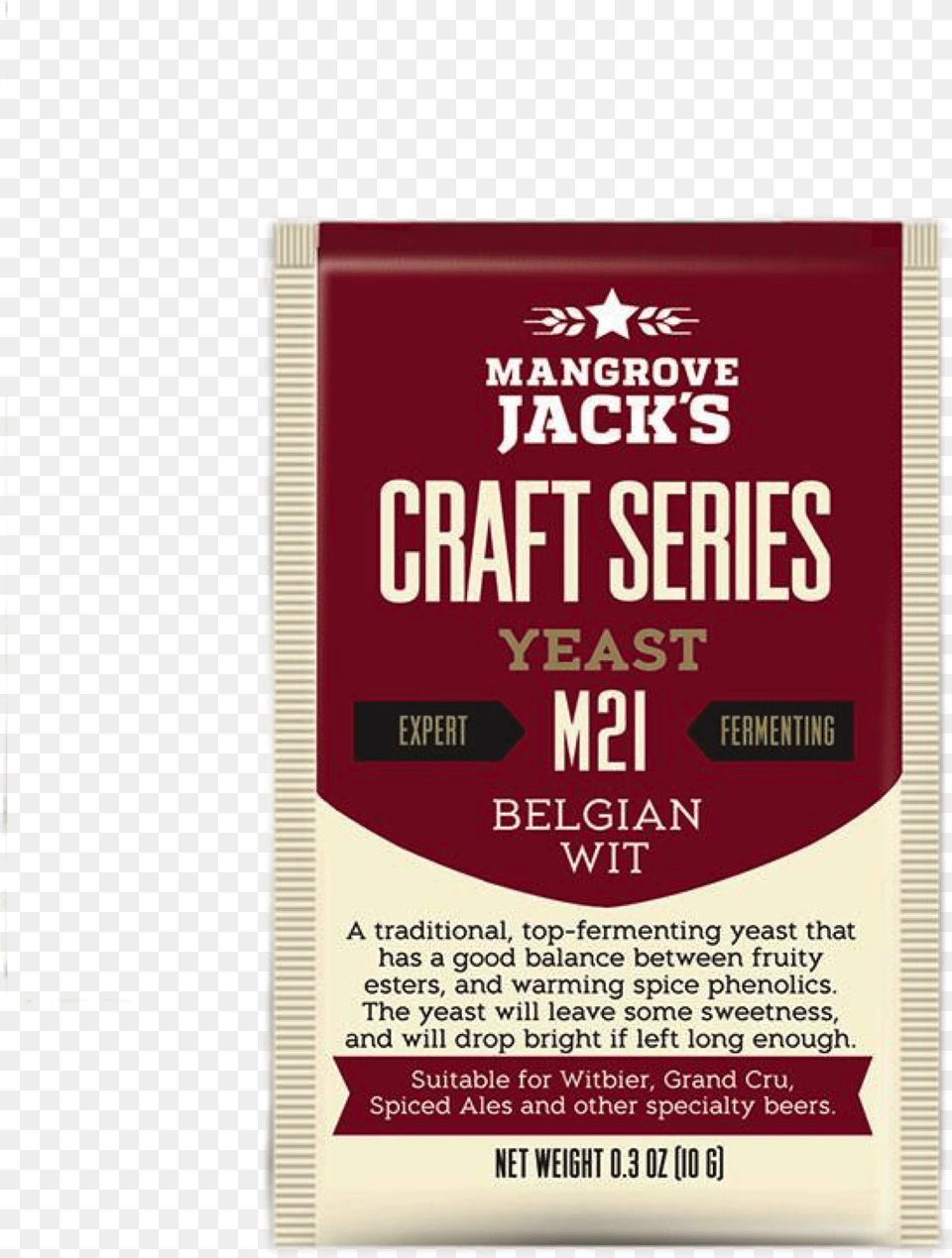 Belgian Wit Yeast 10g Mangrove Jack M21 Belgian Wit Ale Dry Yeast, Advertisement, Poster, Powder Png Image
