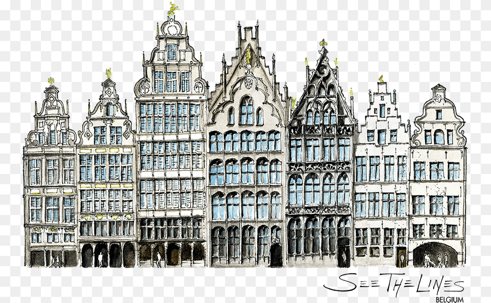 Belgium Antwerpen Main Square Palace, Architecture, Building, City, Metropolis Free Png