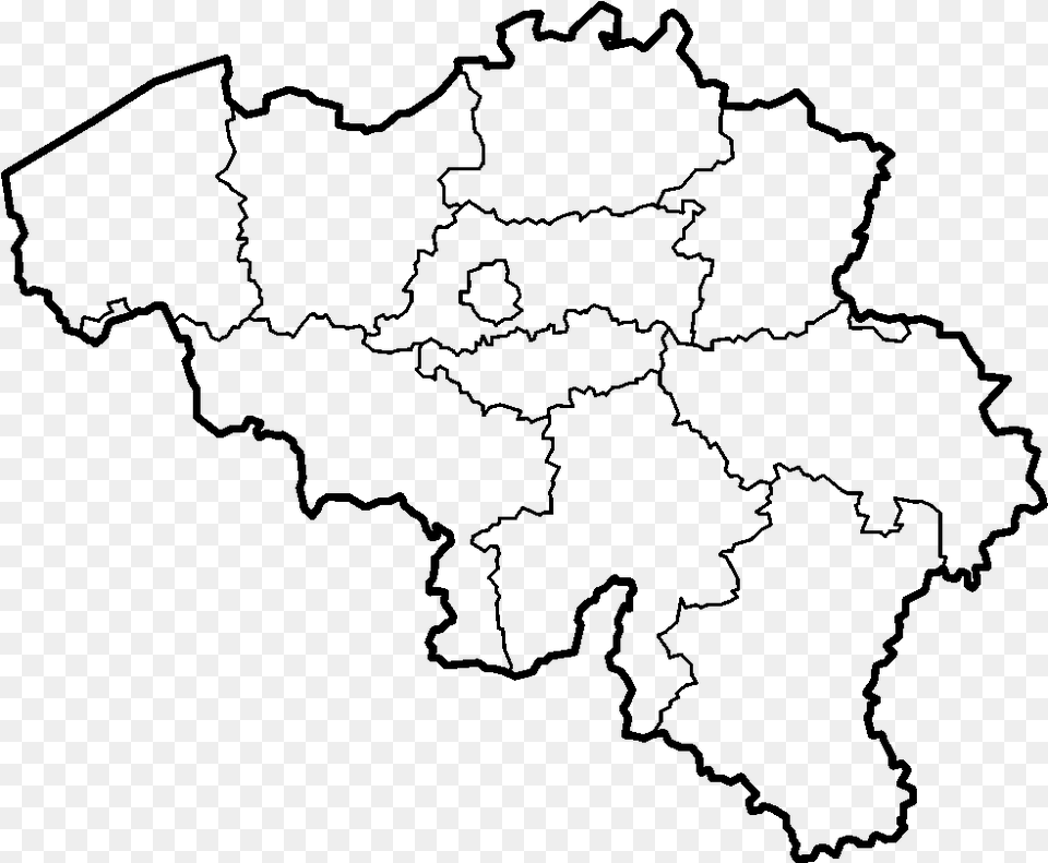 Belgium Provinces Blank Plain Map Of Belgium, Gray Png