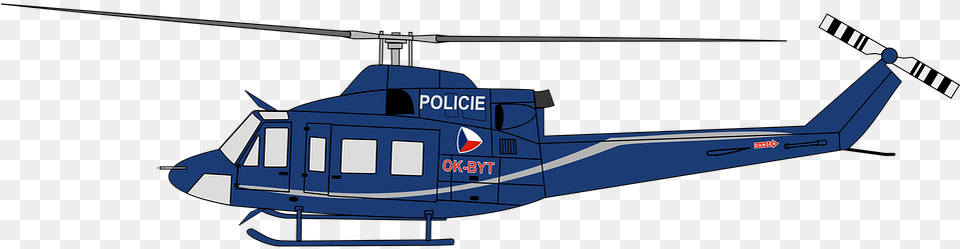 Bell 412 Helicopter Of The Czech Police Blue Police Helicopter Clip Art, Aircraft, Transportation, Vehicle Free Transparent Png