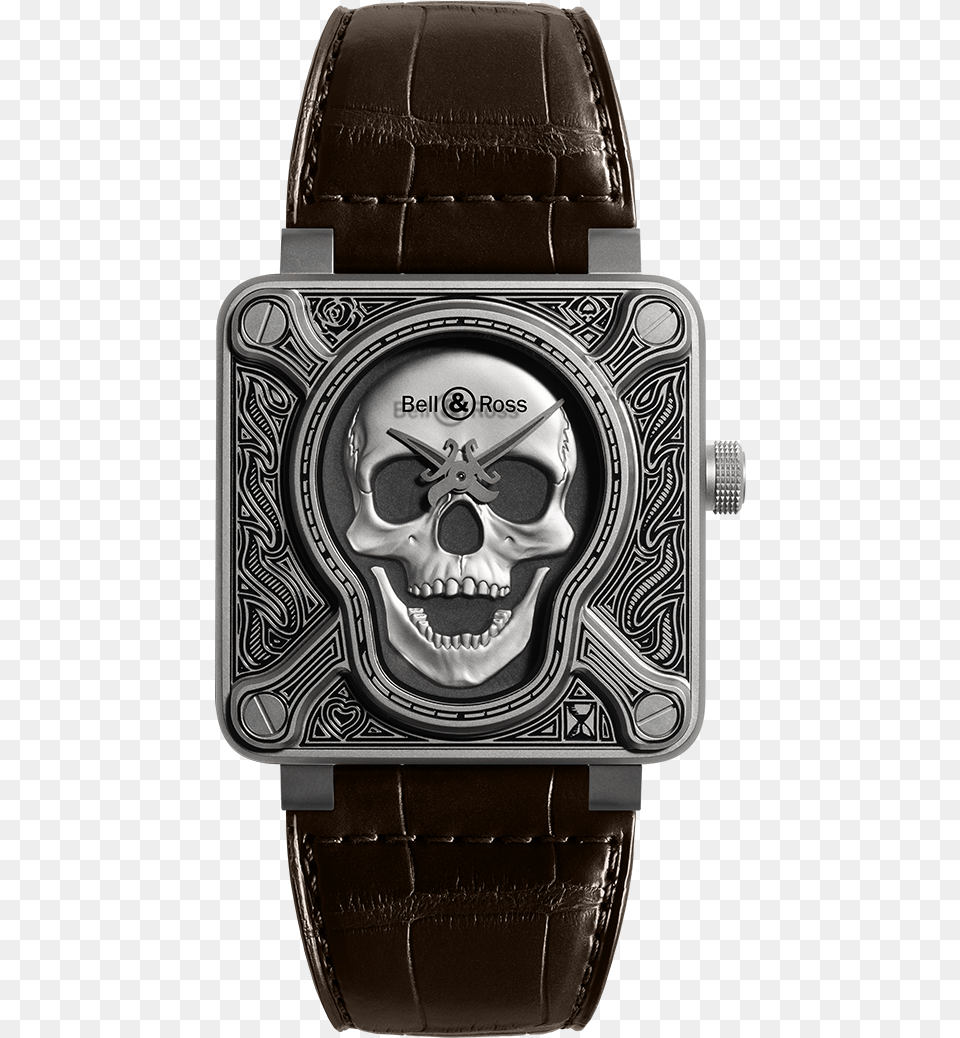 Bell Amp Ross Burning Skull, Arm, Body Part, Person, Wristwatch Free Transparent Png