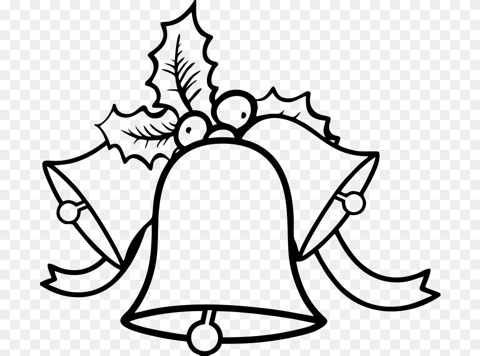 Bell Drawing Happy Christmas Bell To Color, Gray Free Transparent Png