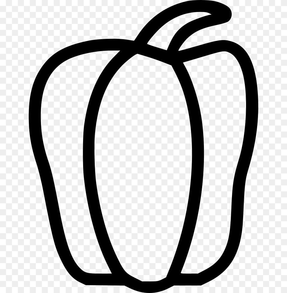 Bell Pepper Black And White Capsicum Chili Pepper Clip Art, Apple, Food, Fruit, Plant Free Png Download