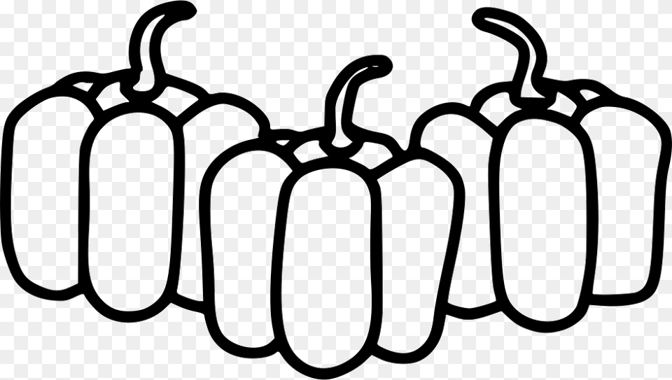 Bell Pepper Clipart Black And White, Food, Produce, Plant, Vegetable Free Png