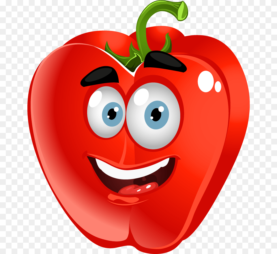 Bell Pepper With Face Clipart, Food, Produce, Bell Pepper, Plant Free Png