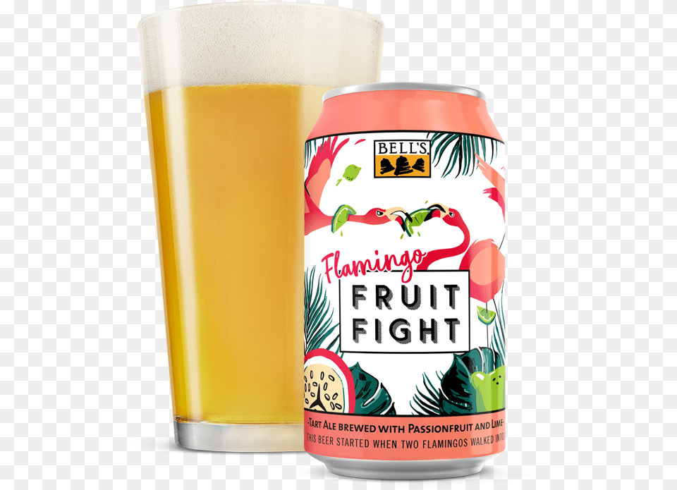 Bell S Flamingo Fruit Fight Is Available In 12 Oz Wheat Beer, Alcohol, Beverage, Glass, Lager Png Image