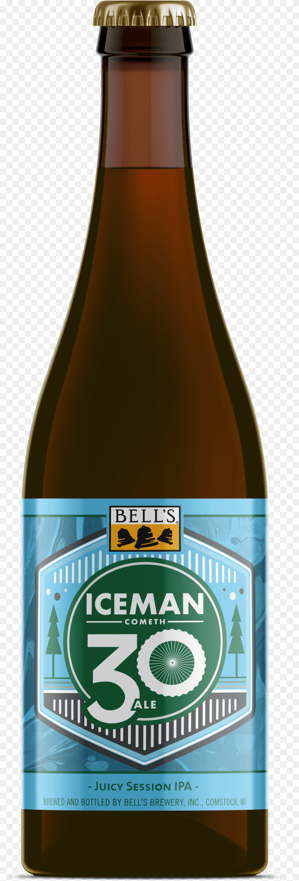 Bell S Iceman 30th Ale Beer Bottle, Alcohol, Beverage, Lager, Beer Bottle Png Image