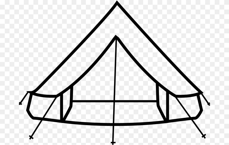 Bell Tent Line Art, Gray Free Png