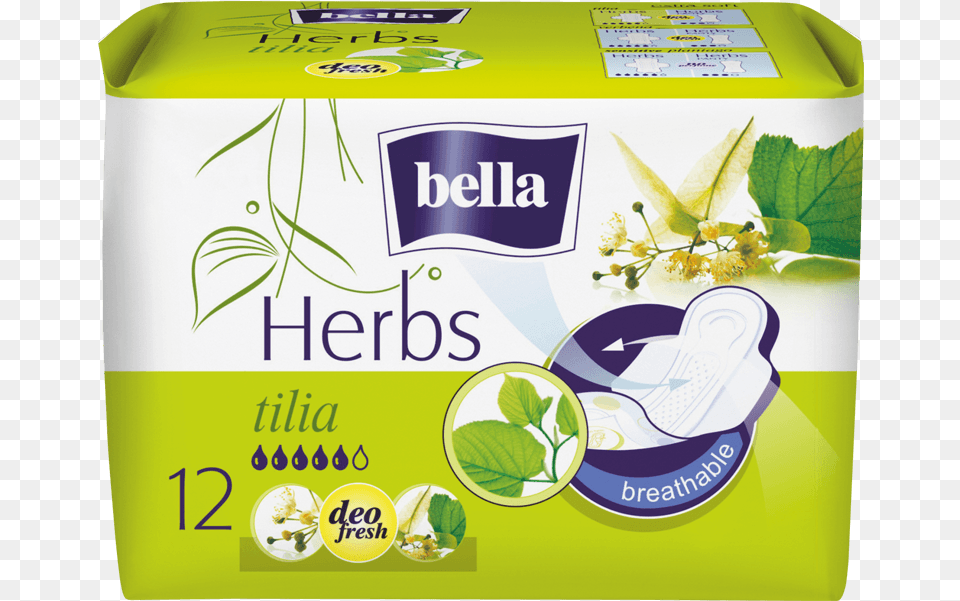 Bella Herbs Sanitary Pads Enriched With Linden Flower Bella Herbs, Herbal, Plant, Beverage, Tea Free Png Download