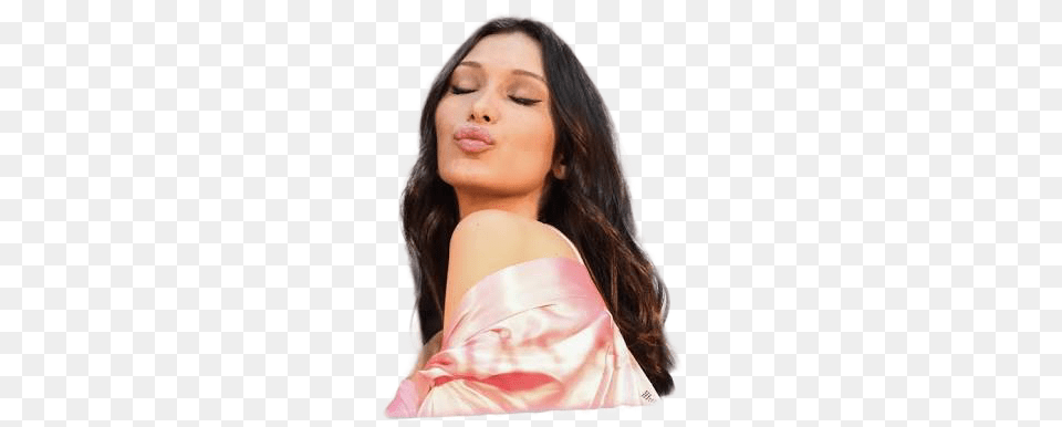 Bellahadid Kiss Victoriasecret Model Tumblr Bella Hadid Transparent, Face, Head, Portrait, Person Png Image