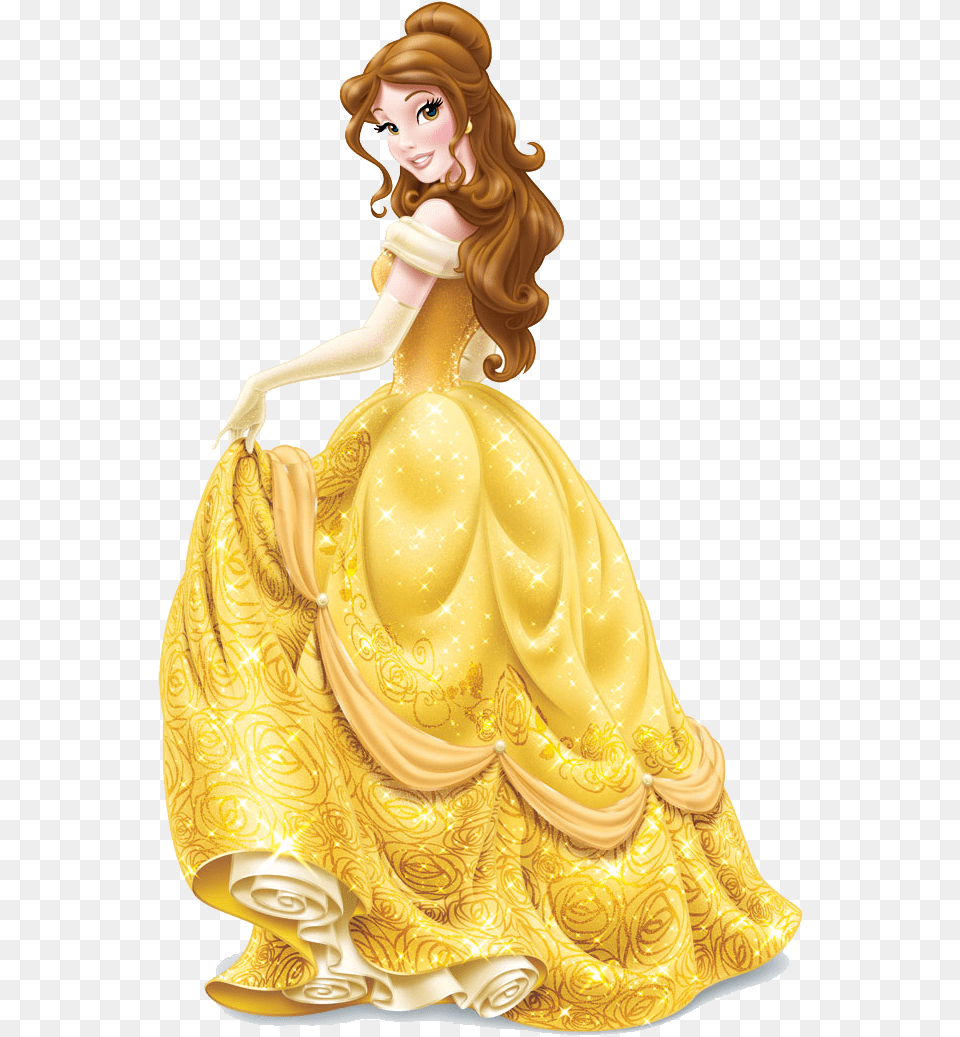 Belle Beast Ariel Rapunzel Belle Original Disney Princess, Figurine, Clothing, Dress, Doll Png Image