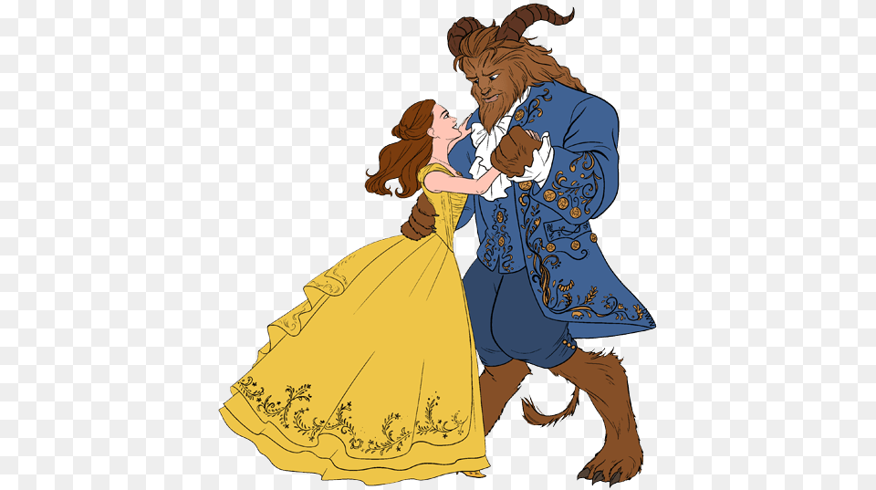 Belle Beast Belle Beast Dancing Beauty And The Beast Disney Clipart, Clothing, Dress, Gown, Formal Wear Free Png Download
