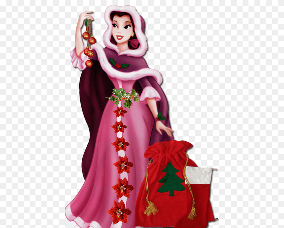Belle Christmas Disney Princess, Clothing, Dress, Fashion, Gown Free Transparent Png