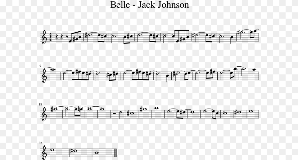 Belle Jack Johnson Sheet Music For Alto Saxophone, Gray Free Png Download