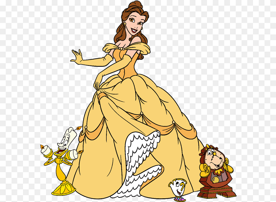 Belle Lumiere And Cogsworth, Adult, Person, Female, Woman Png
