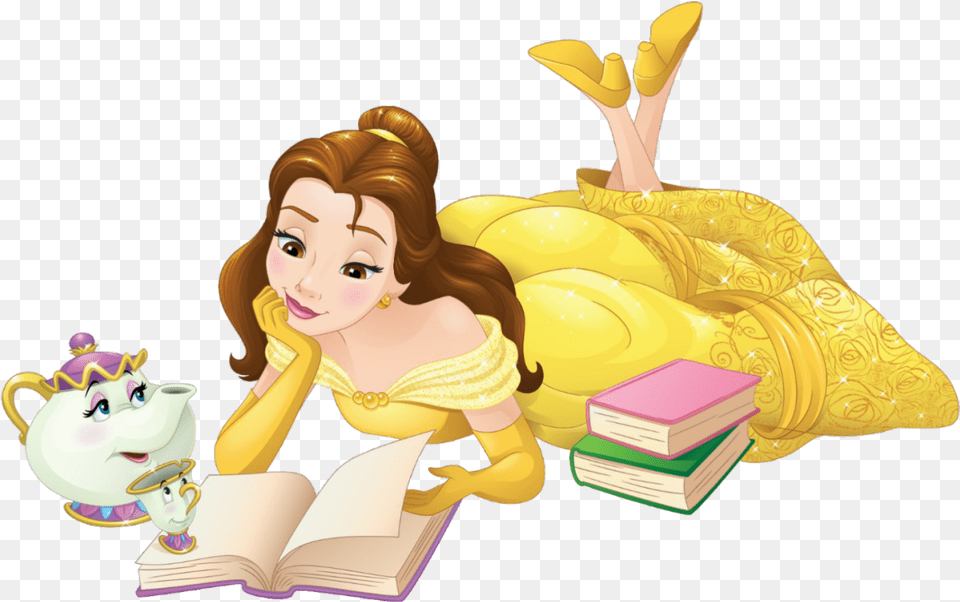 Belle Vector Transparent Disney Princess Belle Reading, Pottery, Adult, Person, Woman Free Png Download
