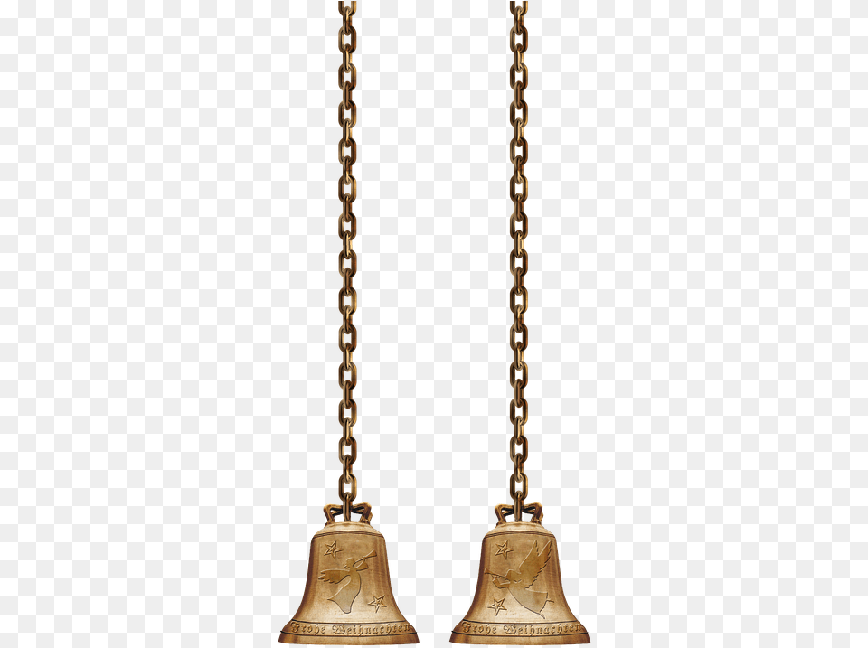 Bells Chains Isolated Christmas Metal Golden Temple Bell Images, Bronze Free Png