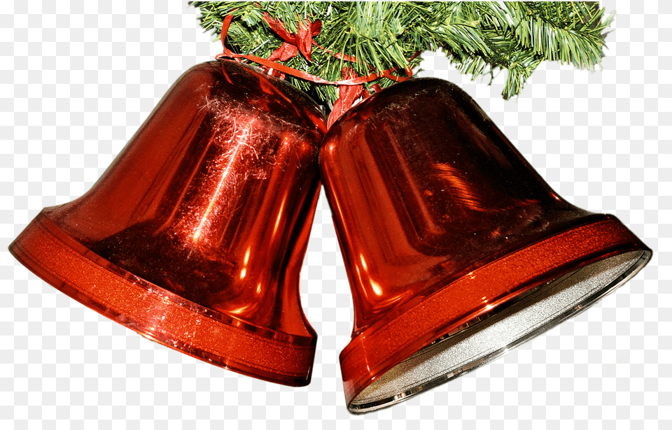 Bells Red Christmas Decoration Picpng Ornament, Bell Free Png Download