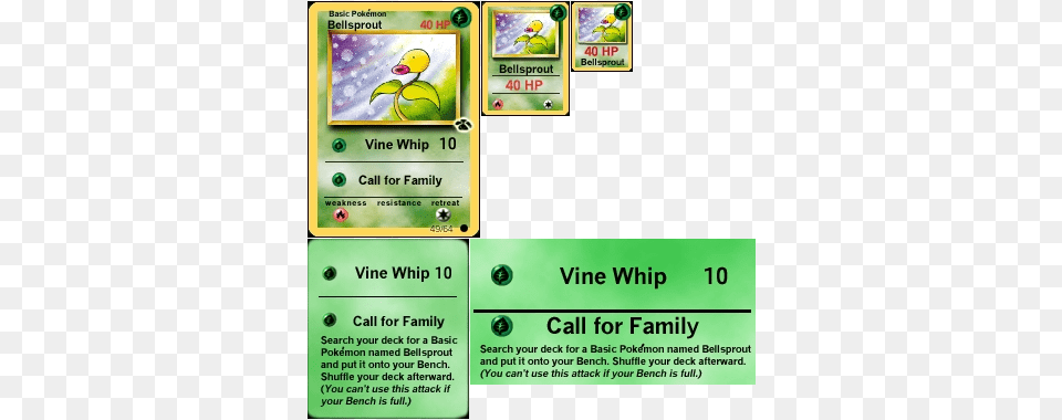 Bellsprout Wizards Of The Coast Pokemon Jungle Common Card, Text Png Image