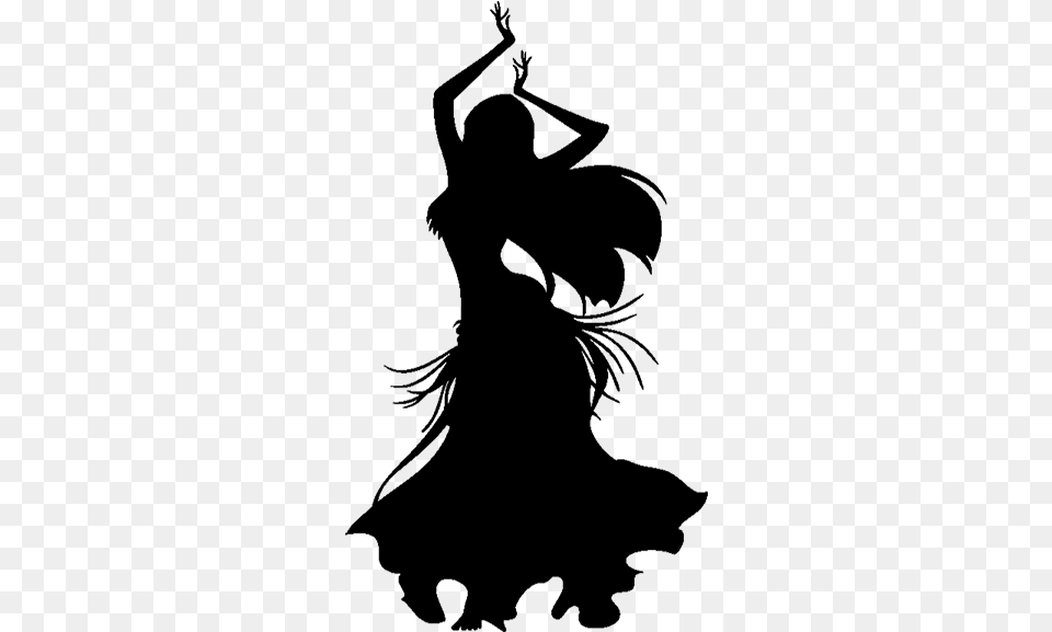 Belly Dance Silhouette Tribal Fusion Belly Dancer Silhouette, Gray Free Transparent Png