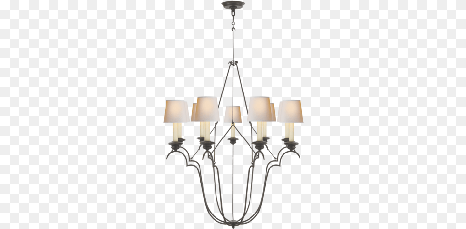 Belvedere Chandelier In Aged Iron With Natural Paper Visual Comfort E F Chapman Belvedere Chandelier, Lamp Free Transparent Png