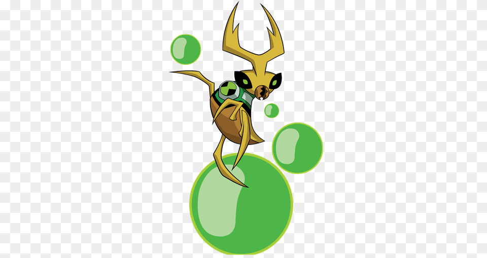 Ben 10 Ball Weevil On Green Ball, Cartoon, Animal, Deer, Mammal Free Png Download