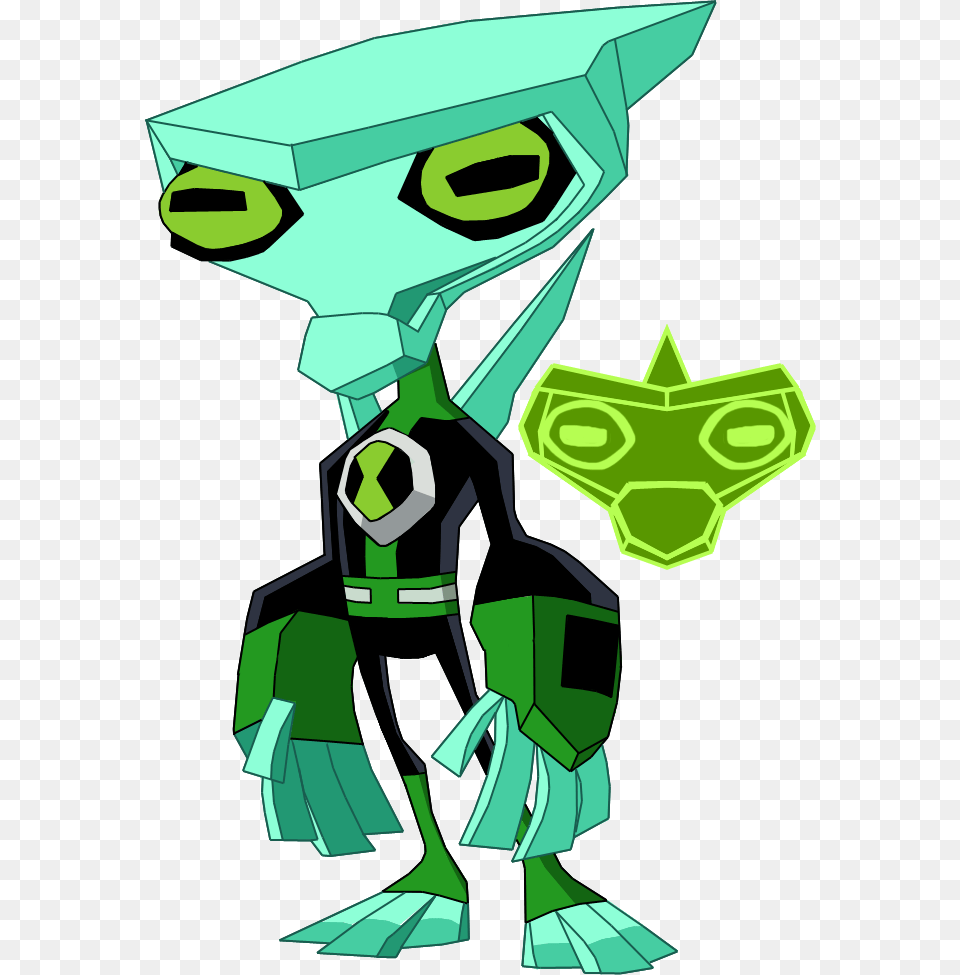 Ben 10 Diamondhead And Greymatter, Green, Robot Free Png