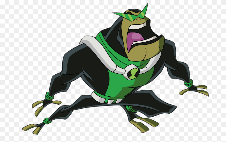 Ben 10 Roaring Bullfrag, Green, Cartoon Free Transparent Png