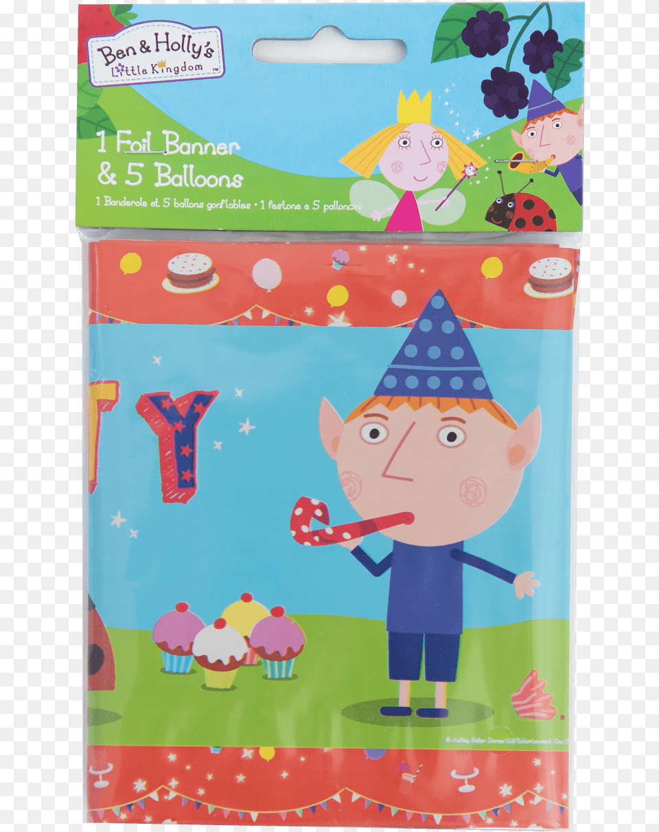 Ben Amp Holly Foil Banner And Balloons Little Kingdom Ben And Holly Balloons, Clothing, Hat, Face, Head Free Png