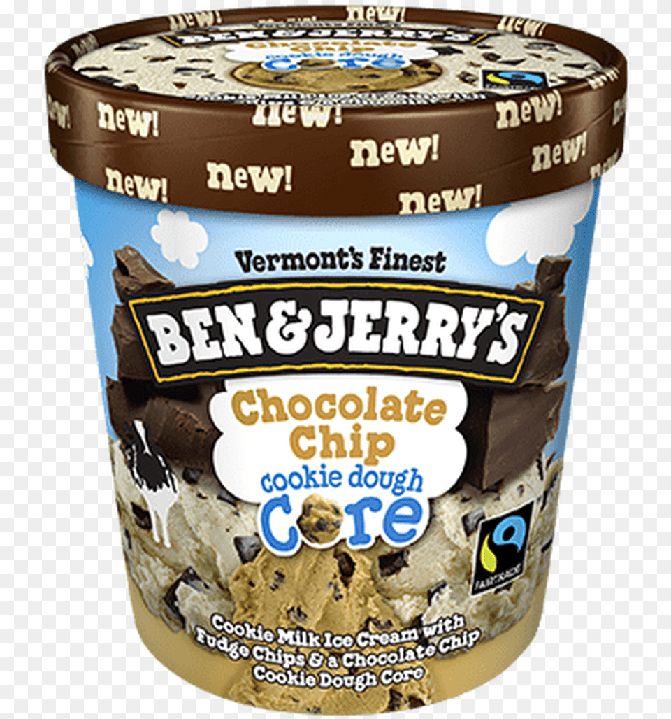 Ben Amp Jerry S Chocolate Chip Cookie Dough Core Ice Ben And Jerry39s Sweet Like Sugar, Cream, Dessert, Food, Ice Cream Free Transparent Png