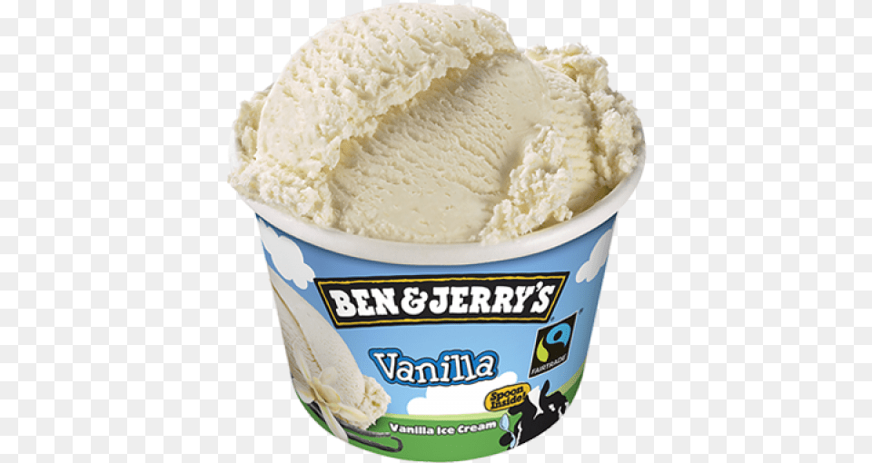 Ben Amp Jerry Vanilla 100ml Tub Ben And Jerry39s Vanilla, Cream, Dessert, Food, Ice Cream Free Png Download