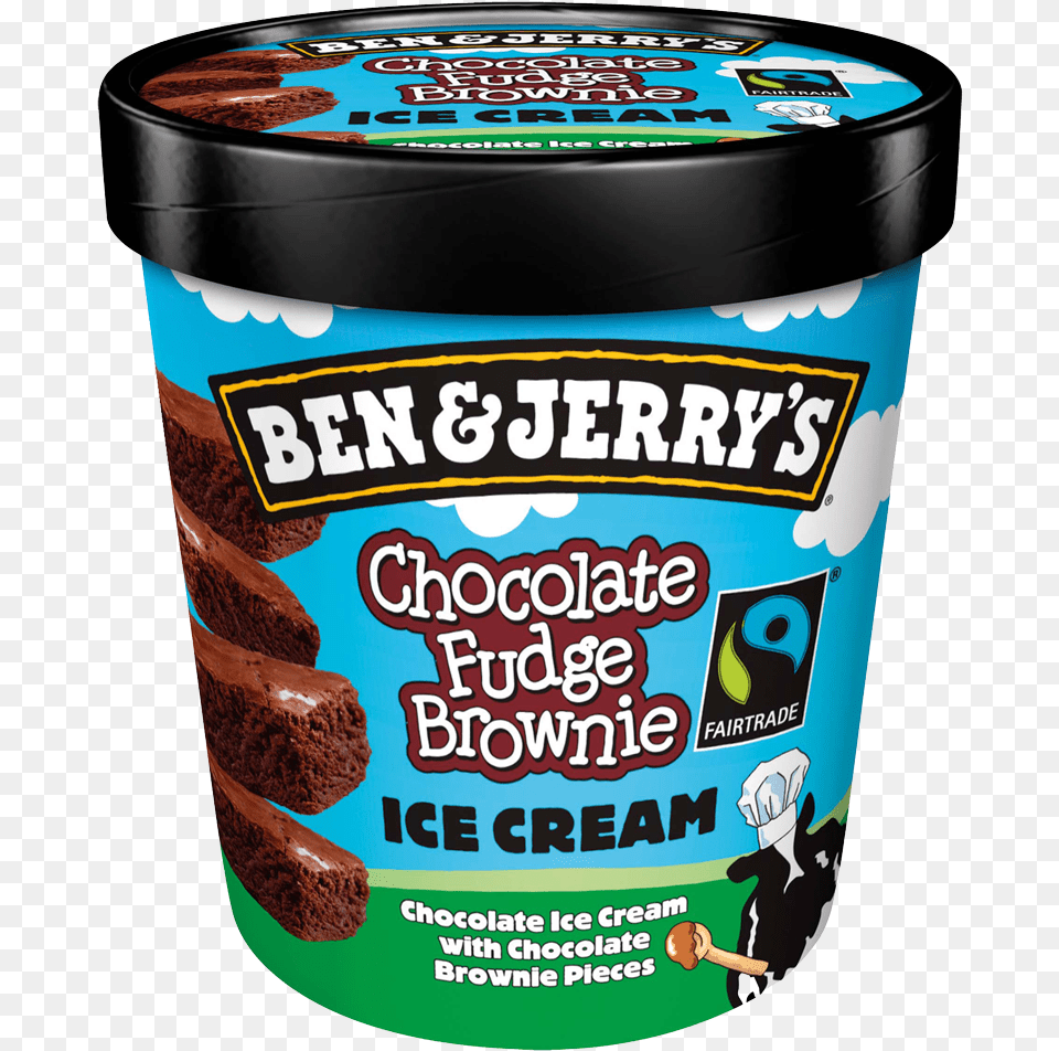 Ben Amp Jerry39s Chocolate Fudge Brownie Ice Cream 500ml Chocolate Ice Cream Tubs, Dessert, Ice Cream, Food, Person Free Png Download